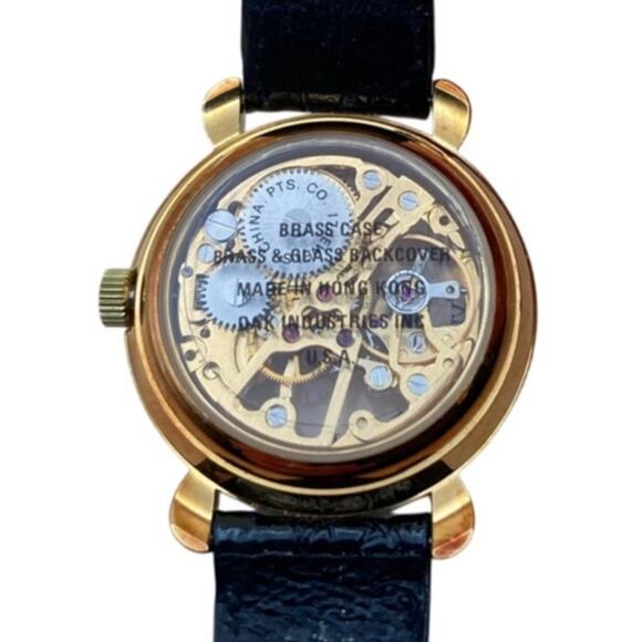 Unique 17 jewels Mechanical Skeleton Wind Up Hong Kong Unisex Watch - Brass Case - Picture 2 of 7